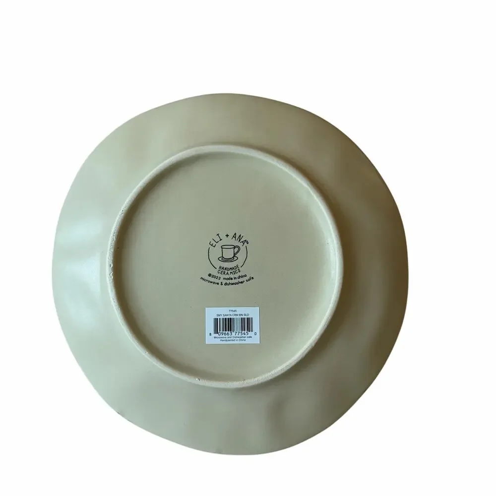 Eli + Ana Sammy Vintage Santa Salad Plates 4pc 8in Ceramic Christmas Holiday NEW